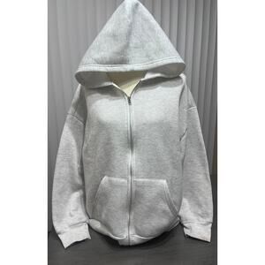 Cozy Light Gray Zip-Up Hoodie